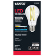 SATCO Lighting S12432 12.5W LED A19, Clear, Medium Base, 5000K, 90 CRI, 120V