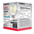 SATCO Lighting S12432 12.5W LED A19, Clear, Medium Base, 5000K, 90 CRI, 120V