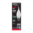 SATCO Lighting S21302 4W CA10 LED, Frost, Candelabra Base, 90 CRI, 4000K, 120V