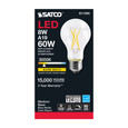 SATCO Lighting S11355 8W, A19 LED, Clear, 3000K, Medium Base, 120V