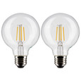 SATCO Lighting S21246 6W G25 LED, Clear, Medium Base, 90 CRI, 3000K, 120V, 2 Pack