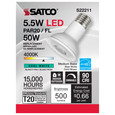 SATCO Lighting S22211 5.5W PAR20 LED, 90 CRI, 4000K, 40 degree Beam Angle, Medium Base, 120V
