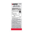 SATCO Lighting S21262 3W B11 LED, Clear, Candelabra Base, 90 CRI, 2700K, 120V