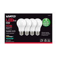 SATCO Lighting S11452 5W A19 LED, 4000K, Dimmable, Medium Base, 230 degree Beam Angle, 4-Pack