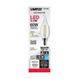 Satco Lighting SAT-S21305 5.5 Watt CA10 LED - Clear - Candelabra base - 90 CRI - 3000K - 120 Volt