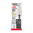 Satco Lighting SAT-S21340 2.8 Watt T6 LED - Clear - Candelabra base - 90 CRI - 2700K - 120 Volt