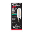 Satco Lighting SAT-S21341 2.8 Watt T6 LED - Clear - Candelabra base - 90 CRI - 4000K - 120 Volt