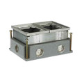 Steel City 642 AL 2-G FLUSH FLR-BX HUB3/4IN W/AL TRIM