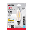 SATCO Lighting S28614 4W CA11 LED, Clear, Candelabra Base, 2700K, 350 Lumens, 120V, Carded