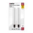 SATCO Lighting S21868 8W T9 LED, Frosted, Medium Base, 2700K, 700 Lumens, 120V, 2-Pack