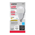 SATCO Lighting S21804 9.8W, A19 LED, 2700K, Candelabra Base, 220 degree Beam Angle, 120V