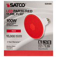 SATCO Lighting S29480 11.5W PAR38 LED, Red, 90 degree Beam Angle, Medium Base, 120V