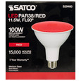 SATCO Lighting S29480 11.5W PAR38 LED, Red, 90 degree Beam Angle, Medium Base, 120V