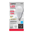 SATCO Lighting S21805 9.8W, A19 LED, 3000K, Candelabra Base, 220 degree Beam Angle, 120V