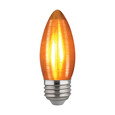 SATCO Lighting S23407 2W C11 LED, Satin Spun, Amber, Medium Base, 2100K, 100 Lumens, 120V