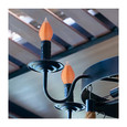 SATCO Lighting S23412 4W C15 LED, Satin Spun, Amber, Medium Base, 2100K, 240 Lumens, 120V