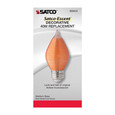 SATCO Lighting S23412 4W C15 LED, Satin Spun, Amber, Medium Base, 2100K, 240 Lumens, 120V