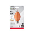 SATCO Lighting S22712 4W C15 LED, Satin Spun, Amber, Medium Base, 2100K, 240 Lumens, 120V, Carded