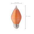 SATCO Lighting S22712 4W C15 LED, Satin Spun, Amber, Medium Base, 2100K, 240 Lumens, 120V, Carded