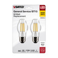 SATCO Lighting S21856 8W BT15 LED, Clear, Medium Base, 2700K, 800 Lumens, 120V