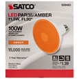 Satco Lighting SAT-S29483 11.5 Watt PAR38 LED - Amber - 90 degree Beam Angle - Medium base - 120 Volt