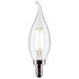 SATCO Lighting S21842 4W CA10 LED, Clear, Candelabra Base, 5000K, 350 Lumens, 120V, 2-Pack