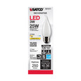 SATCO Lighting S21311 3W CA10 LED, Frost, Medium Base, 90 CRI, 2700K, 120V
