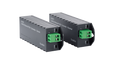 DoorBird A1071 2-Wire Ethernet PoE Converter — Sender and Receiver units shown together, front view with green terminal connectors