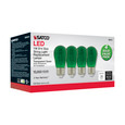 SATCO Lighting S8024 1W, S14 LED Filament, Green Transparent Glass Bulb, E26 Base, 120V, Non-Dimmable, Pack of 4