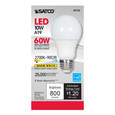 SATCO Lighting S9703 10W, A19 LED, 2700K, Medium Base, 220 degree Beam Angle, 90CRI, 120V