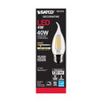 SATCO Lighting S21313 4W CA10 LED, Clear, Medium Base, 90 CRI, 3000K, 120V