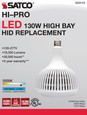SATCO Lighting S23115 130W, LED HID Replacement, 5000K, Mogul extended Base, Type B Ballast Bypass -120-277V, Dimmable