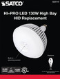 SATCO Lighting S23115 130W, LED HID Replacement, 5000K, Mogul extended Base, Type B Ballast Bypass -120-277V, Dimmable