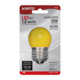 Satco Lighting SAT-S9166 1.2 Watt LED - S11 - Ceramic Yellow - Medium base - 120 Volt - Carded