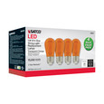 SATCO Lighting S8026 1W, S14 LED Filament, Orange Transparent Glass Bulb, E26 Base, 120V, Non-Dimmable, Pack of 4