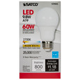 SATCO Lighting S29835 9.8W, A19 LED, 2700K, Medium Base, 220 degree Beam Angle, 120V