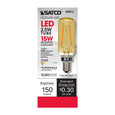 SATCO Lighting S9873 2.5W T6 LED, Amber, Candelabra Base, 2000K, 150 Lumens, 120V
