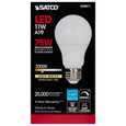 SATCO Lighting S29811 11W, A19 LED, 3000K, Medium Base, 220 degree Beam Angle, 120V
