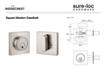 Sure-Loc Modern Square Single Cylinder Deadbolt
