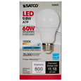 SATCO Lighting S29839 9.8W, A19 LED, 5000K, Medium Base, 220 degree Beam Angle, 120V