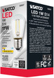 SATCO Lighting S9807 1W LED, S14, Clear, Medium Base, 2700K, 120V