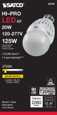 SATCO Lighting S8792 20W LED A21, High lumen output, 2700K, Medium Base, 120-277V, 90 CRI
