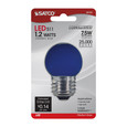 SATCO Lighting S9162 1.2W LED, S11, Ceramic Blue, Medium Base, 120V, Carded