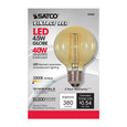 SATCO Lighting S9584 4.5W G25 LED, Amber, Medium Base, 2000K, 380 Lumens, 120V
