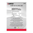 SATCO Lighting S9968 4.5W G30 LED, Amber, Medium Base, 2000K, 240 Lumens, 120V