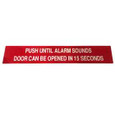 Detex 105417-1 – Pushpad Wrap Kit, 36" Length, Red with White “Push to Open – Alarm Will Sound” Signage, for Value Series Exit Devices