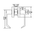 Cal Royal Privacy Indicator Leverset, 2-3/8in and 2-3/4in Backset Included, ANSI Strike