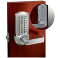 Cal Royal Mechanical Push Button Lock, Storeroom Function, 1 Entry Code of 1-12 Digits, Clutched, Schlage C Keyway 6-Pin, 2-3/4in Backset, Non-Handed, ASA Strike, Grade 2,