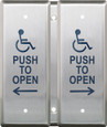 Camden CM-2520 Series Double Gang Vestibule Push Plate Switch, 'WHEELCHAIR' SYMBOL & 'PUSH TO OPEN' AND 'PUSH TO LOCK'