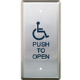 Camden CM-35 Series OBC Compliant Narrow Push Plate Switch, Handicap Symbol/Push To Open